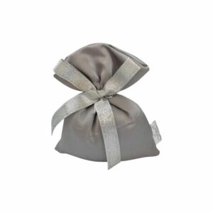 Sacchetto portaconfetti artigianale Raso Grigio-Argento – Produzione Made in Italy