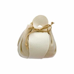 Sacchetto portaconfetti Ecopelle e Tessuto Beige – Produzione made in Italy