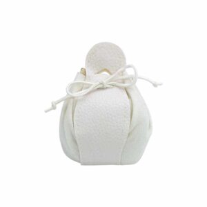 Sacchetto portaconfetti Ecopelle e Tessuto Bianco – Produzione made in Italy